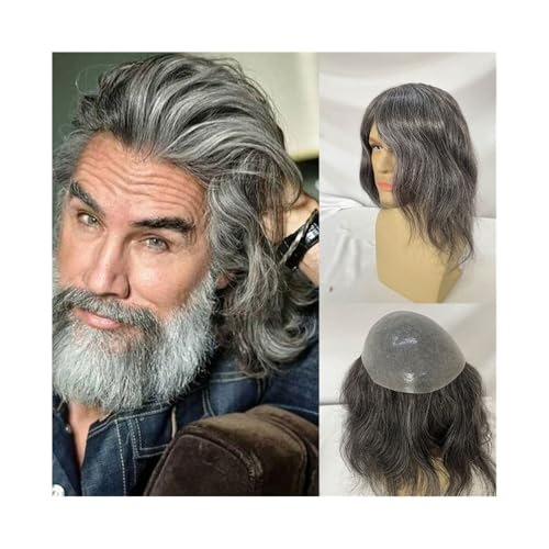 Hombres Tupé ultrafino for hombre, 30 cm de largo, con bucle en V, 20 x 25, sistema reemplazo cabello humano PU completo Peinado