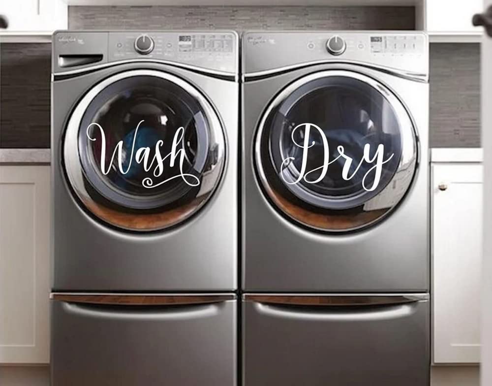 Wash Dry Decals Wall Stickers Laundry Room Decor Vinyl Wall