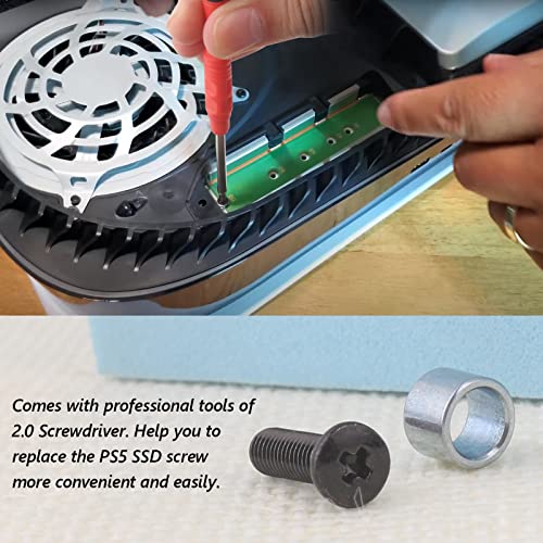 image for YWLRONG PS5 SSD Screw and Ring Replacement for Sony Playstation 5 PS5 