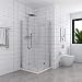 Produktbild Drehfalttür Duschkabine 80x80cm,180° Eckeinstieg,Dusche Falttür,Duschabtrennung 6mm NANO Glas