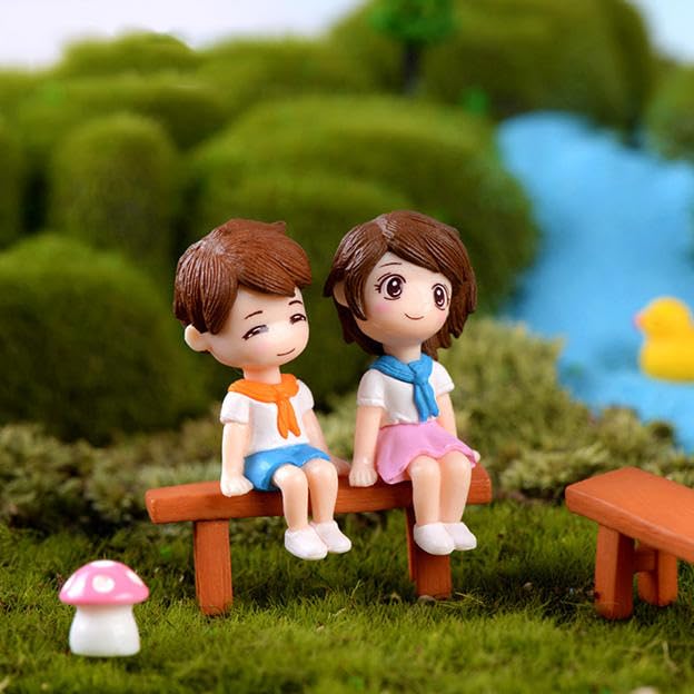 Image of Cortina Cute Cartoon Car Dashboard Interior Decoration Accessories Decoration Ornaments Plastic Crafts Girl and Boy Couple Ornaments