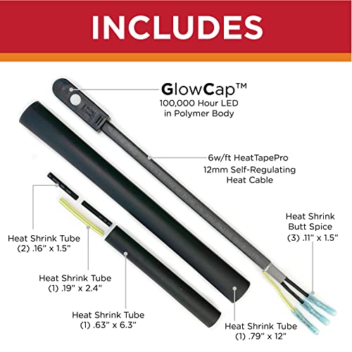 Radiant Solutions Company Glowcap Heat Cable End Seal Kit For Terminating 10-13Mm Self-Regulating Heat Cable With Patented Intelligent Led End Cap #TOP2
