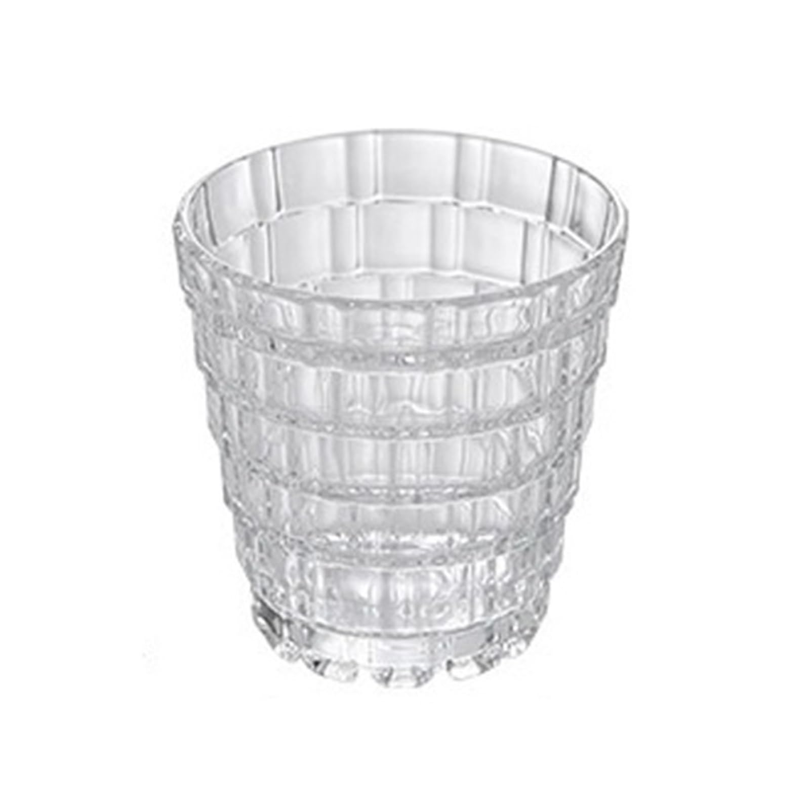 Vasos de agua pequeños con estampado a cuadros de vidrio texturizado transparente para hogar