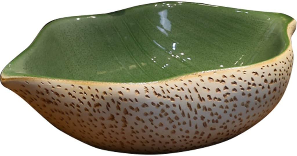 SBCGFY Luxury Green Lotus Leaf Vessel Sink - Retro Ceramic Bathroom Washbasin Art Sink For Hotels & Gardens Above Counter Basin