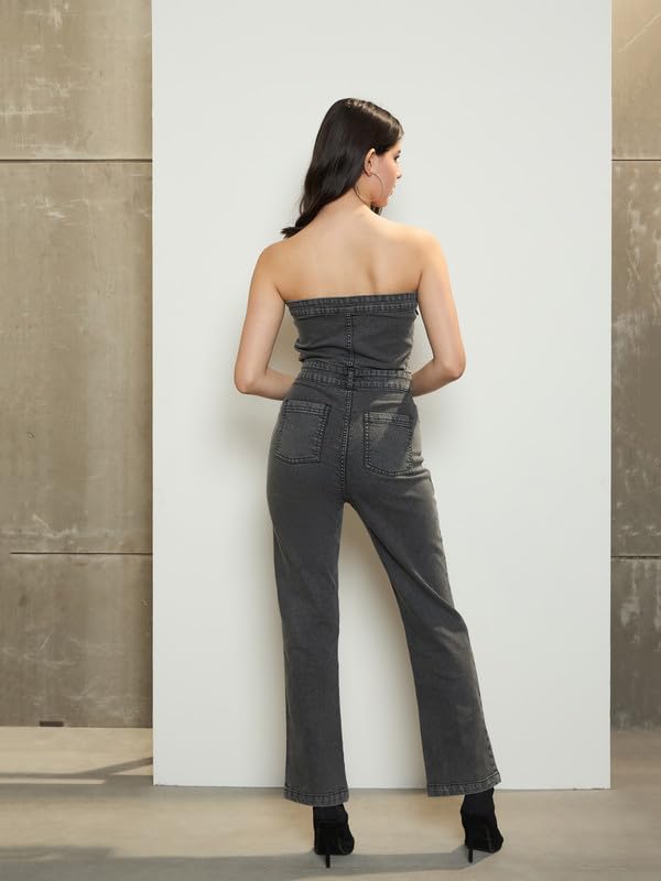 Image of barcino Black Knitted Halter Neck Cut-Out Jumpsuit