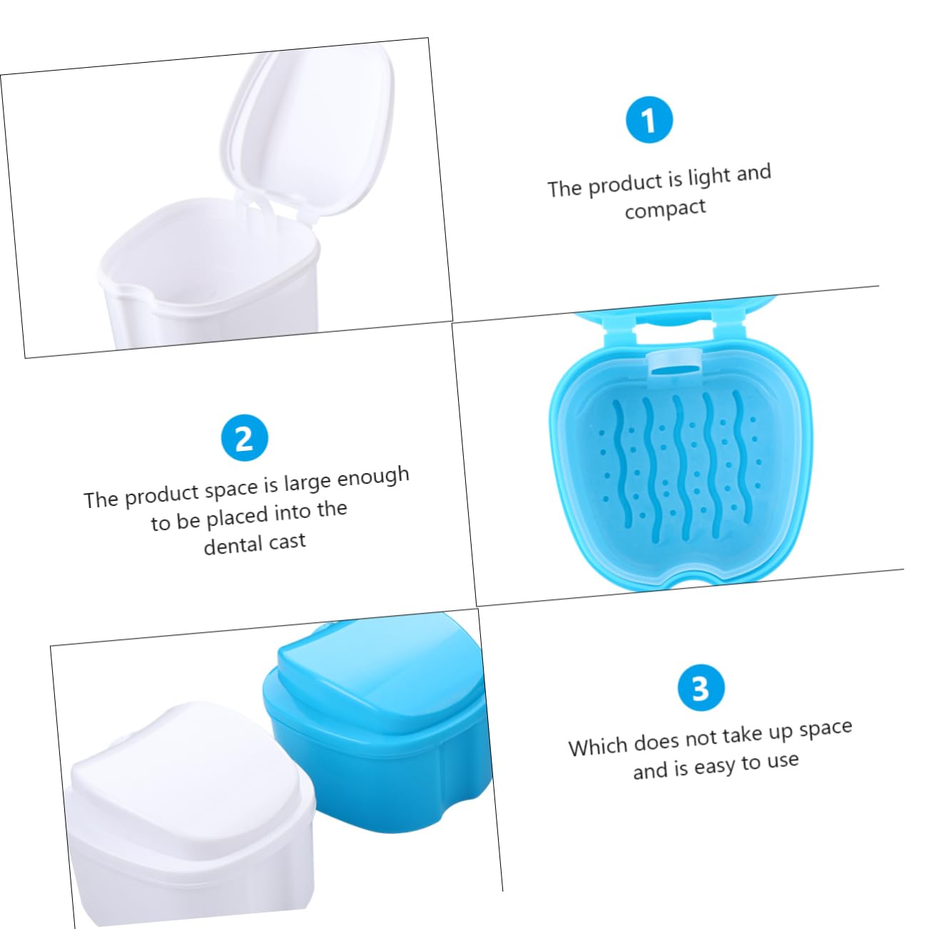 FRCOLOR 8pezzi Scatola Per Apparecchi Dentali Contenitore Pratico e Sicuro Per Denti Finti Custodia Per Retainer Design Elegante e Facile Da Usare Per Uso Quotidiano e Occasioni Speciali