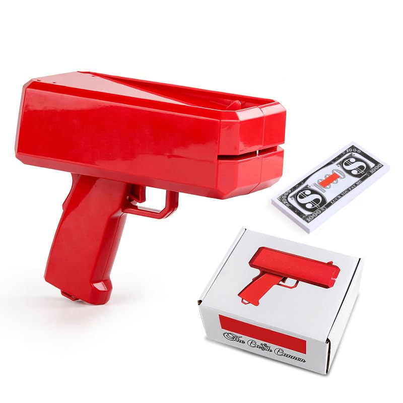 Money Gun Shooter with 100 Pieces Prop Money,Money Rain
