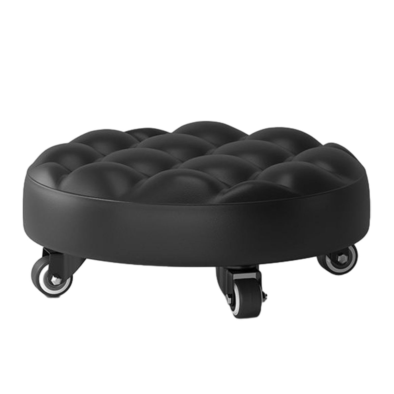 Chaise de sol pour adulte – Tabouret bas à roulettes | Chaise basse avec 4 roues, chaise de sol multifonction, tabouret de magasin pour , 33 x 33 x 13 cm, cuir PU, éponge, caoutchouc, alliage