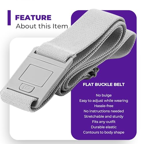 Image of Womens Belts for Jeans, Invisible Flat Buckle Belt, Adjustable Stretch Fit