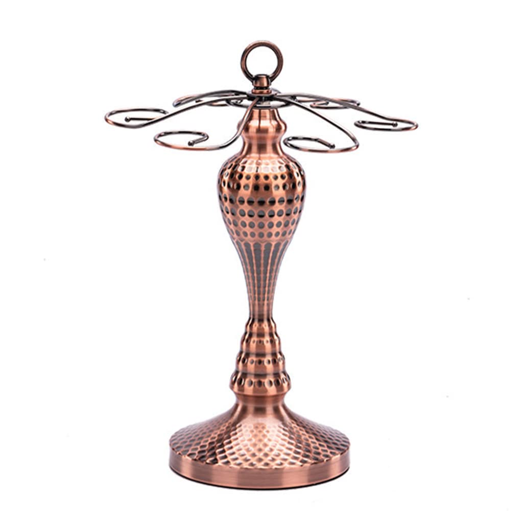 Jazuaiao Delicate Wine Display Rack Wine Glass Organizer Holder Hanging Up to 21cm Glass Bronze Pattern Rack Hanging Cup Organizer Iron for