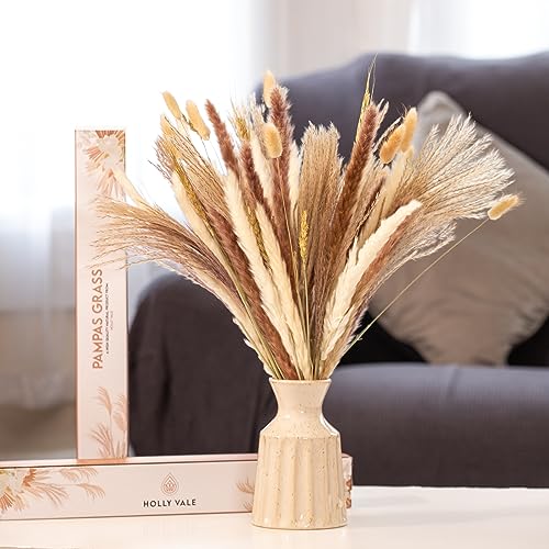 Natural Dried Pampas Grass Plant Bouquet, 40 cm Tall for Autumn Home Boho Table Decor Floral Arrangements - Image 2