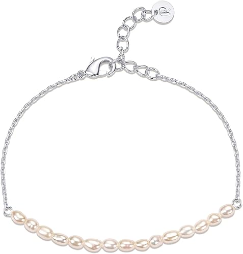 PAVOI 18K Gold Plated Beaded Freshwater Cultured Pearl Bracelet for Women Dainty Bracelet with Pearl Beads