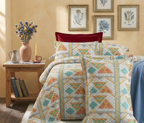 Image of FRESH FROM LOOM Hotel Quality 240 TC Cotton King Bedsheet - Soft & Skin-Friendly Premium King Size Flat Bedding Set - 240 TC Pure Cotton, GreyRed, Size- 108x108 inch
