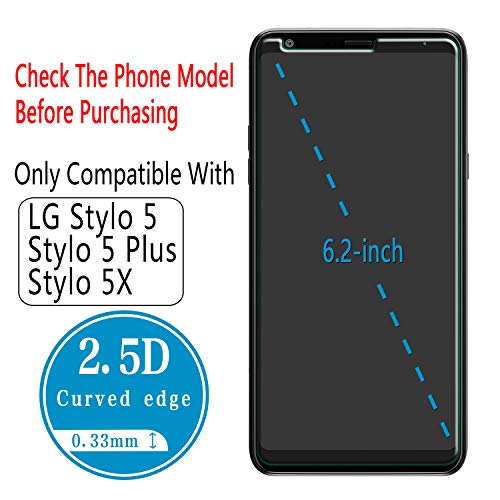 Image of [2-Pack Designed For LG Stylo 5, Stylo 5 Plus and Stylo 5X Tempered Glass Screen Protector, Easy Install, Bubble Free