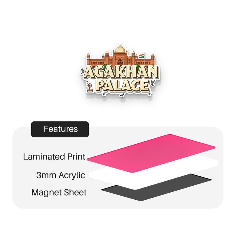 Image of Agakhan Palace Fridge Magnet, Glossy Finish, Stylish Magnet for Fridge, Wardrobe & Metal Surfaces