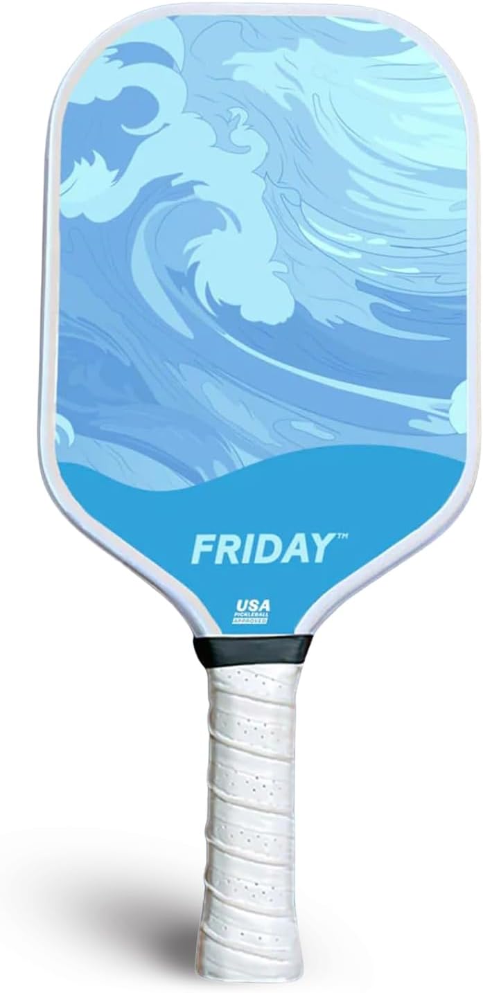 Friday Pickleball Paddle, USA Pickleball Approved, Durable Carbon Fiber, Thermoformed Unibody Design, Honeycomb Core, Gritty Surface for Spin | Durable Carbon Fiber, Honeycomb Core