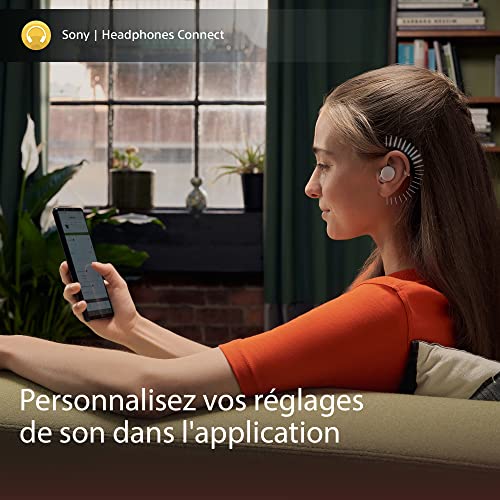 Sony WF-LS900 Écouteurs Bluetooth sans Fil à réduction du Bruit - Connexion Bluetooth Multipoint - Ultra Compact et Ultra léger - Jusqu'à 20 Heures d'autonomie avec boitier de Charge - Blanc