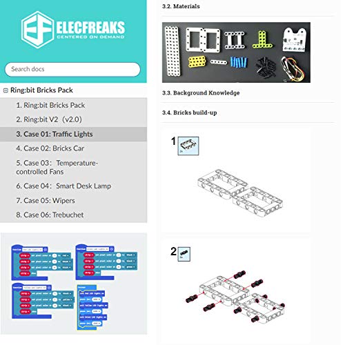 Image of ELECFREAKS microbit Ring:bit 6-in-1 Starter Kit, Programmable Makecode Coding Learning Kit with 200+ Building Blocks(Without Micro:bit)