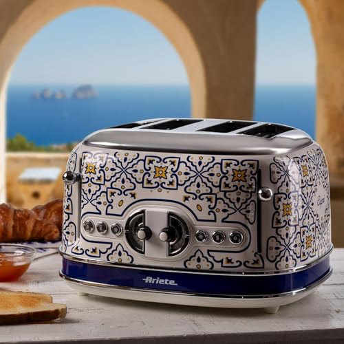 Ariete Toaster 156 Capri Style Méditerranéen 4 Fentes 6 Niveaux de Brunissement avec Ejection Automatique Bac à Miettes Fonctions Grillage Chauffage et Décongélation - vue 8