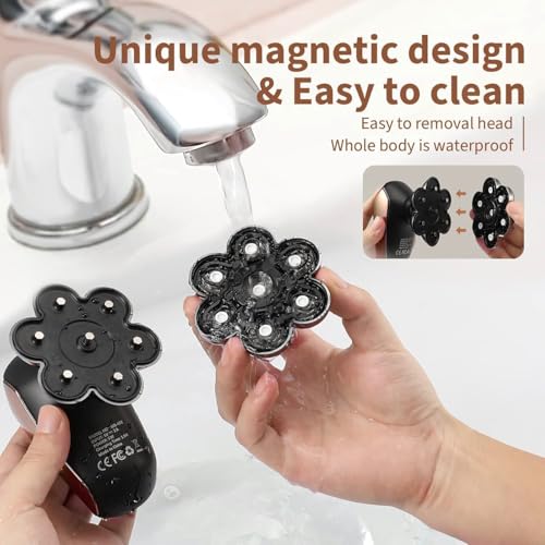 Image of Head Shavers for Bald Men: SHPAVVER 5-in-1 Upgraded Detachable Head Shaver - 7D LED Display Rechargeable Shaving Grooming Kit with Type-C Charge - IPX7 Waterproof Wet or Dry Electric Razor for Men