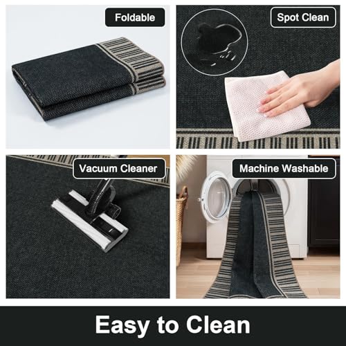 Tapete OJIA Easy Jute 3x5 Antideslizante Gris Lavable miniatura 5