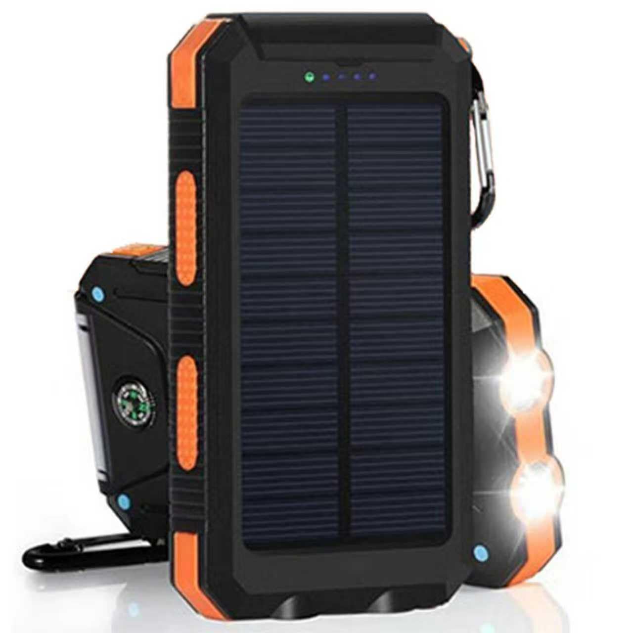 Powerbank Solare 8000mAh, Caricabatterie Solare Portatile impermeabile e antipolvere, Caricatore per Smartphone, Tablet