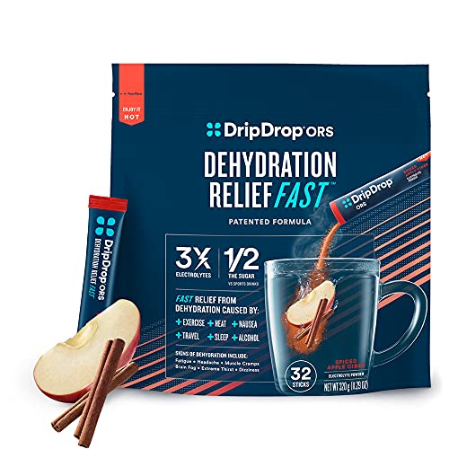 DripDrop ORS Hydration - Electrolyte Powder Packets - Spiced Apple Cider - 32 Count