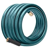 Worth Leader Long Garden Hose 3/4 in. x 50 ft. -Heavy Duty,Durable,Lightweight,Male to Female Fittings -No Kink Leakproof PVC Flexible Water Pipe -Brass Aluminum Ends for Household & Commercial-Green