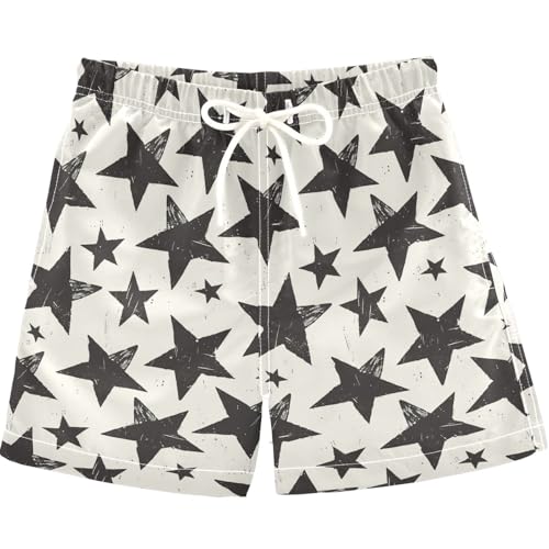visesunny Summer Boy's Beach Shorts Faded Stars Graphic Quick Dry Swim Trunks Baby Boy Bathing Suit with Pockets M