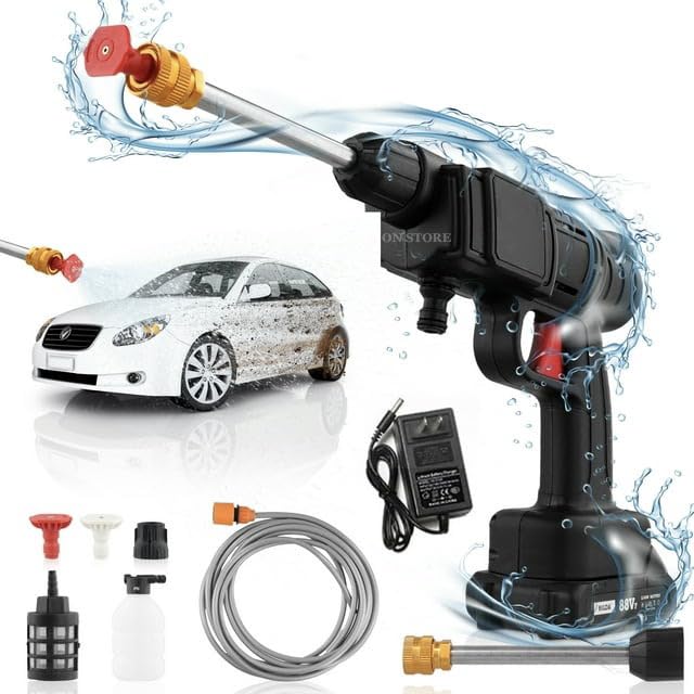Car-Washer-Wireless-High-Pressure-Washer-Water-Spray-Gun-for-Car-Wash-Bike-Washing-Cleaning-48V-Rechargeable-Electric-High-Pressure-Water-Gun-with-Adjustable-Nozzle-and-5M-Hose-Pipe (AA2)