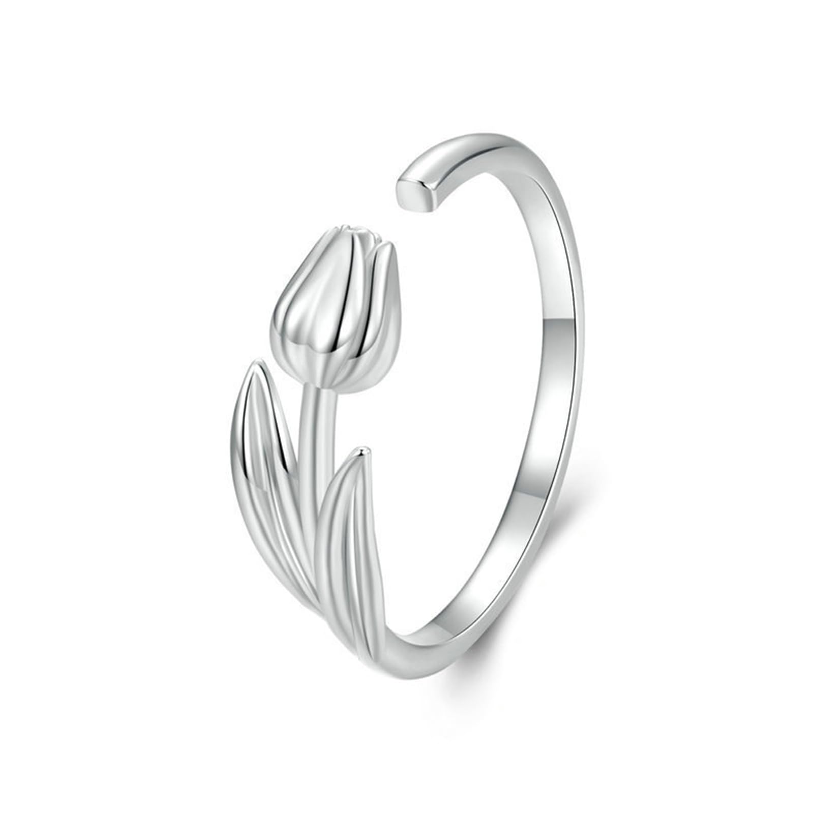 hixswnu Ringe S925 Silber Schmuck Verstellbarer Offener Ring Verlobung Hochzeit Handaccessoires Geburtstag für Damen Mädchen Silber