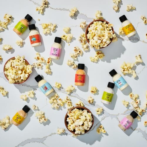 Image of Thoughtfully Gourmet Popcorn Seasoning Sampler Kit, 10 Flavors - Kettle Corn, Garlic Parmesan, Bacon Cheddar, Caramel, Butter and More