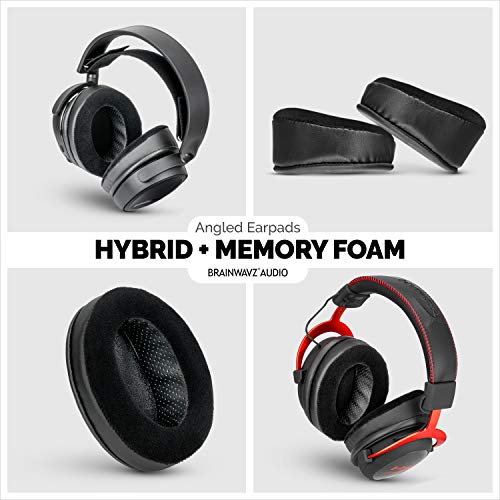 Image of BRAINWAVZ Angled Memory Foam Earpad - Suitable for Large Over The Ear Headphones - AKG, HifiMan, ATH, Philips, Fostex (Hybrid)