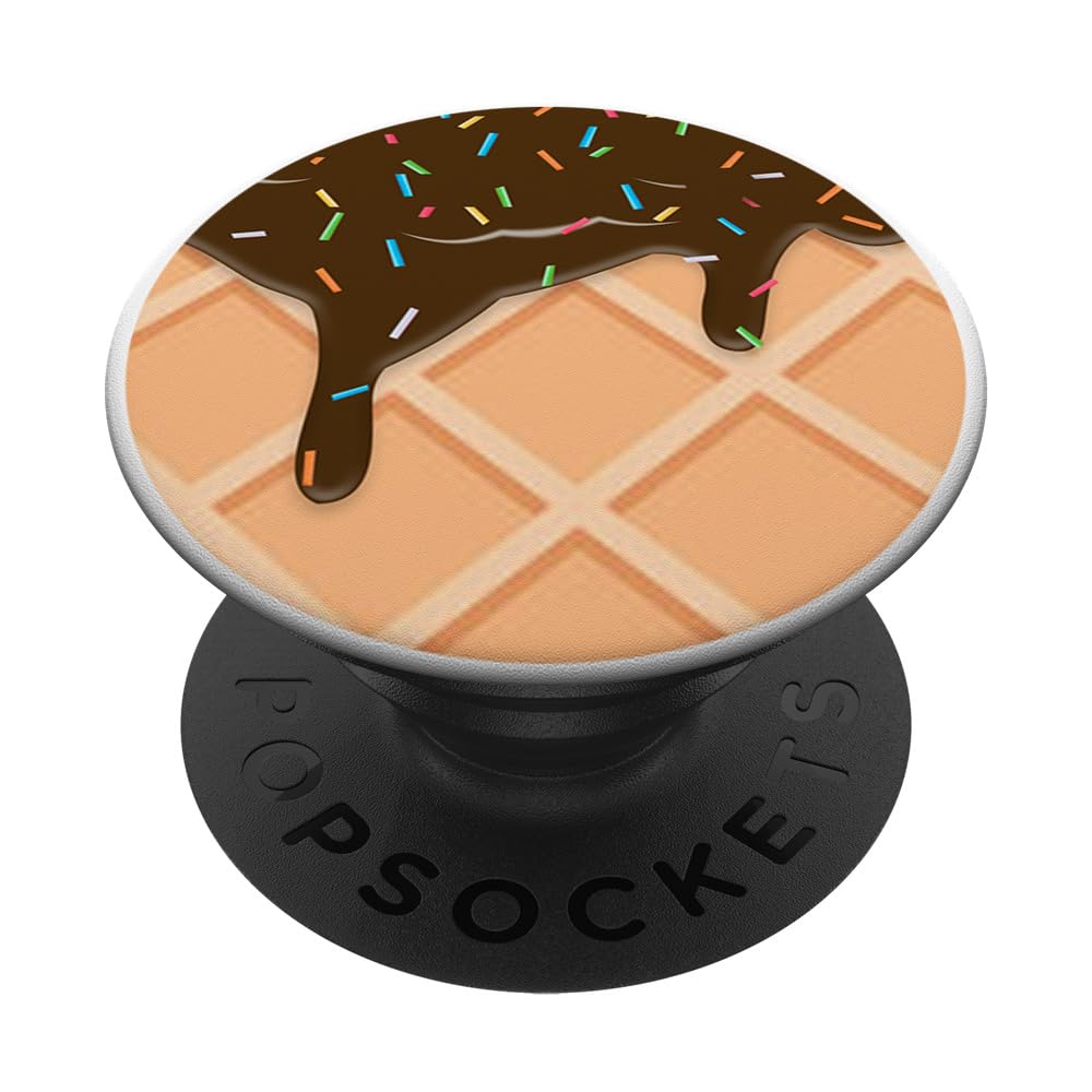 Chocolate Ice Cream Cone - sprinkles, summer, desert, dairy PopSockets Adhesive PopGrip