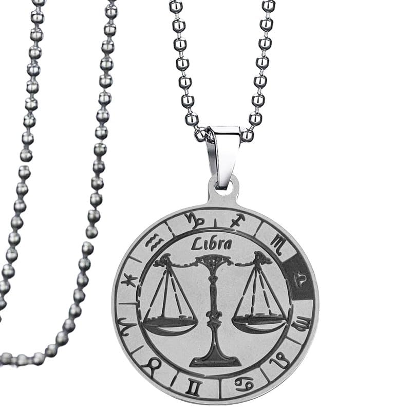 M Men Style 12 Constellation Coin Pendant Necklaces Horoscope Ast...