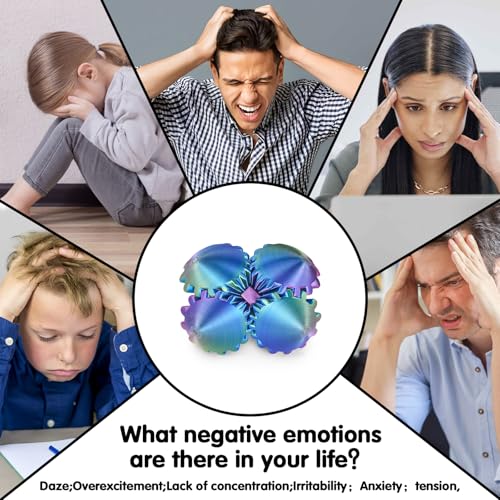 Image of Gear Ball 3D Printed Cube Fidget Toy,Gear Sphere Fidget Toys,Sensory Toys for Stress and Anxiety Relief, Desk Toy Fidget Spinners,Stocking Stuffers for Adults & Kids Gift (Blue Green Purple, 2.3 Inch)