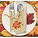Gift Boutique 36 Thanksgiving Utensil Cutlery Holders Gold Foil with Give Thanks Maple Leaf Silverware Paper Pouch Pockets Harvest Autumn Table Place Settings Fall Table Party Supplies Decorations