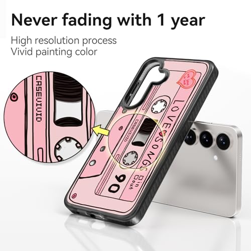 Rosarnnah Compatible for Samsung Galaxy S25 Case Cute Aesthetic - Durable Shockproof 6.6 ft Drop Impact Phone Case Cover with Funny Fashion Cassette Tape Design 6.2" Black by Rosarnnah - Used condition - Image 4