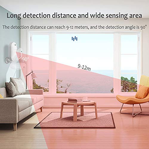 Wireless Pir Motion Sensor Alarm: Wifi Motion Detector Alarm With 100Db Siren, Tuya App Control, Sound & Light Alarm, Infrared Alarm Detector With Usb Charge, Compatible With Alexa #TOP1