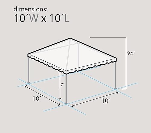 Miniatura 3 de Party Tents Direct Tienda de campaña impermeable de 10 x 10 pies con paredes laterales, marco de acero para exteriores, para bodas, fiestas y