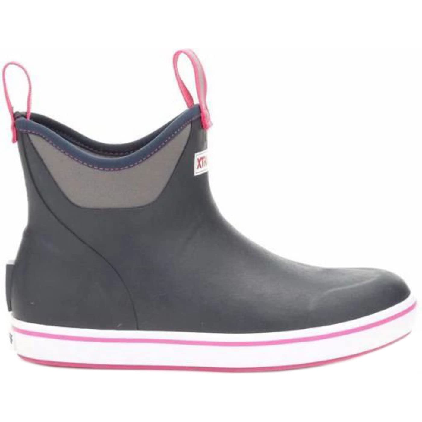 XTRATUF Women's 6 Inch Ankle Deck Boot, Navy/Pink, 6