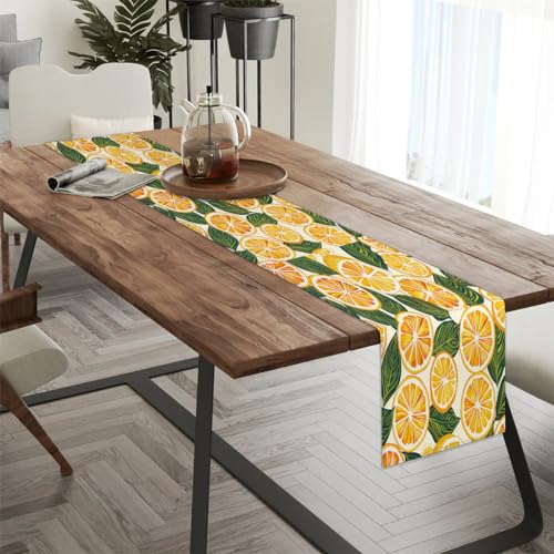 Chemin de table oranges et citrons 305 cm pour raviver une table terne