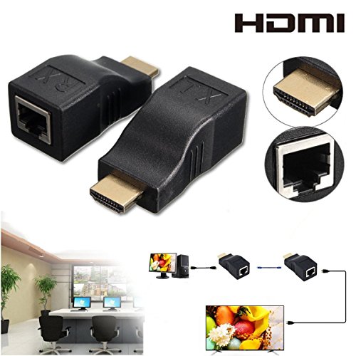 KSRplayer Lot de 2 répéteurs HDMI vers RJ45 Cat 5e/6 1080p jusqu'à 30 m pour HDTV HDPC PS4 STB 4K 2K (HDMI vers RJ45) Cover