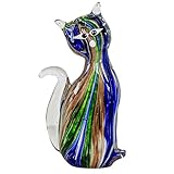 Stil: Antik-Stil Glasfigur Figur Katze Glas im Murano Antik Stil 16cm