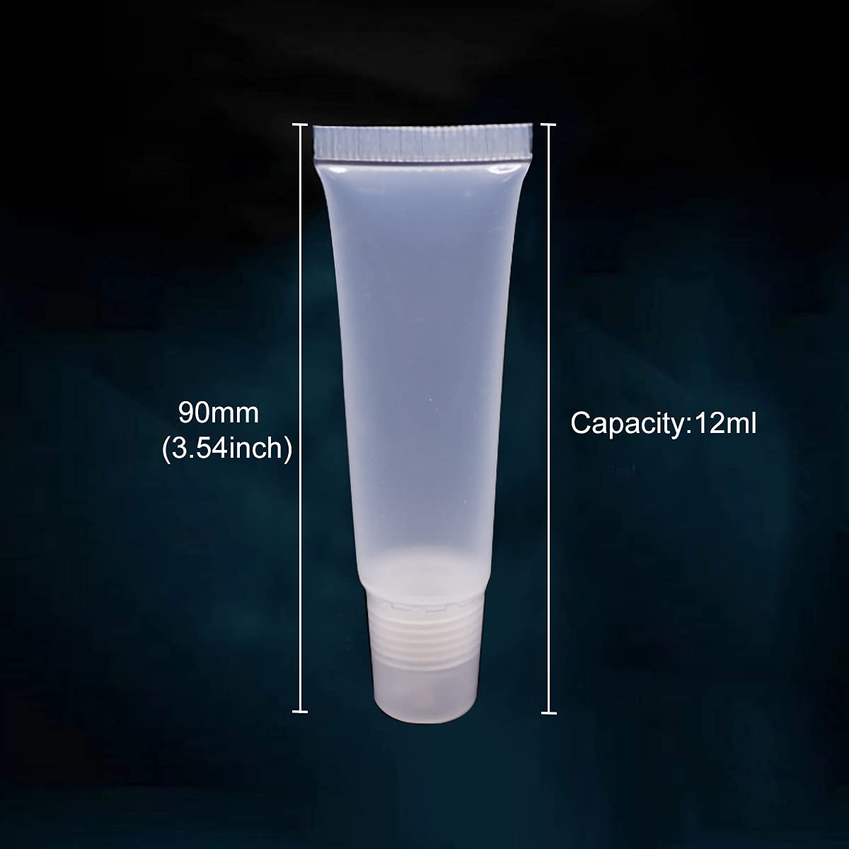 Ewanda store 12ml 50 Pcs Empty Lip Gloss Balm Tubes Lip Gloss Containers Squeeze Soft Tubes Clear Cosmetic Mini Containers for DIY Makeup Lip Gloss