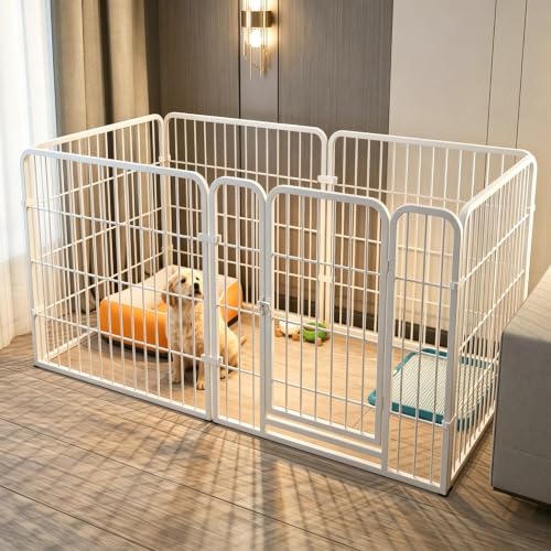 HechoVinen Dog Pen 6-Panel Indoor Outdoor Foldable Puppy Playpen with Door