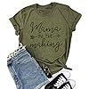 Mama-in-The-Making-Pregnancy-Announcement-T-Shirt-Women-Letter-Print-Short-Sleeve-Tops-Tee Mama in The Making Pregnancy Announcement T-Shirt Women Letter Print Short Sleeve Tops Tee (Medium, Army Green)