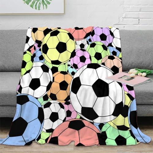 Plaid microfibre compact jeté de canapé 3D soccer inaltérable grand format