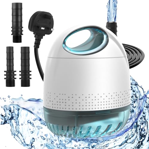 BAITAI Submersible Water Pump(2500L/H, 30W),Ultra Quiet Water Feature Pump with 5m Power Cord,3 Nozzles for Fish Tank, Pond, Aquarium, Statuary, Hydroponics,Pool & More