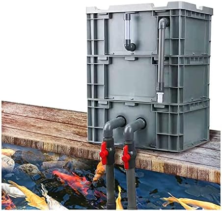 Large Aquarium Filter Kit - 3-Tier External Water Cycle Filter Box for Fish Tanks & Ponds, Easy Assembly, No Pump/Media, Blue, 60x40x68cm - Ideal for Clean Water & Healthy Fish